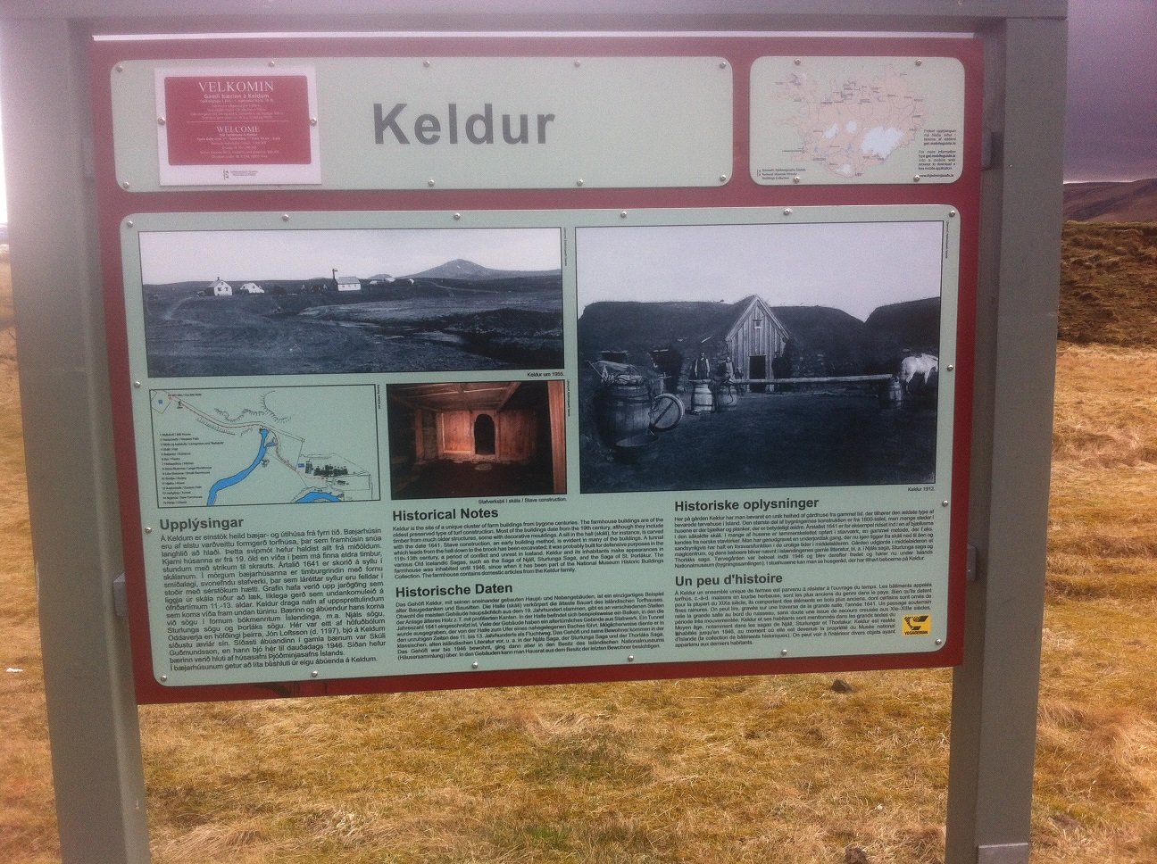 Keldur information sign, Iceland